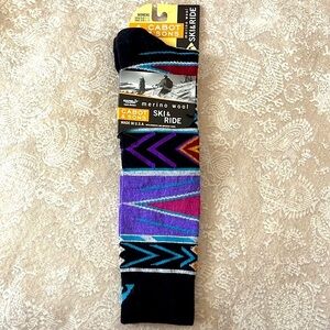 Brand New Cabot & Sons Merino Wool Ski & Ride Boots Socks Colorful Aztec Outdoor